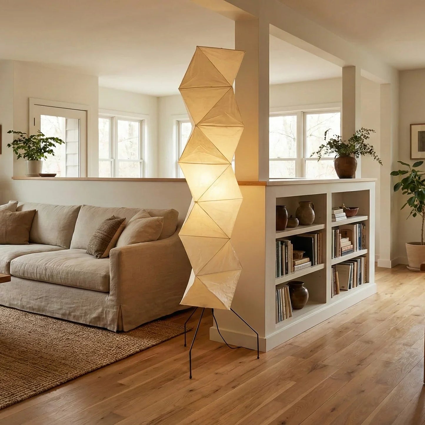 Akari Rhombus Origami UF4-L8 Floor Lamp