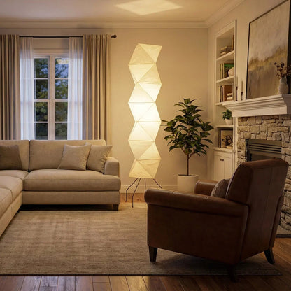 Akari Rhombus Origami UF4-L8 Floor Lamp