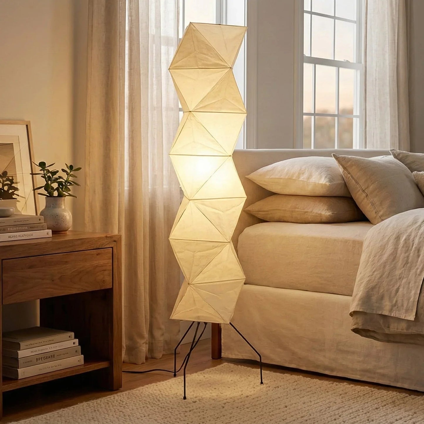 Akari Rhombus Origami UF4-L8 Floor Lamp