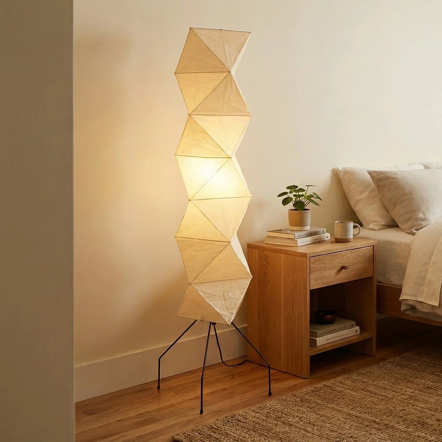 Akari Rhombus Origami UF4-L8 Floor Lamp