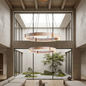 Ringor Minimalist Round Travertine Chandelier