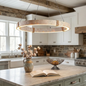 Ringor Minimalist Round Travertine Chandelier