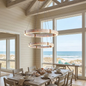 Ringor Minimalist Round Travertine Chandelier