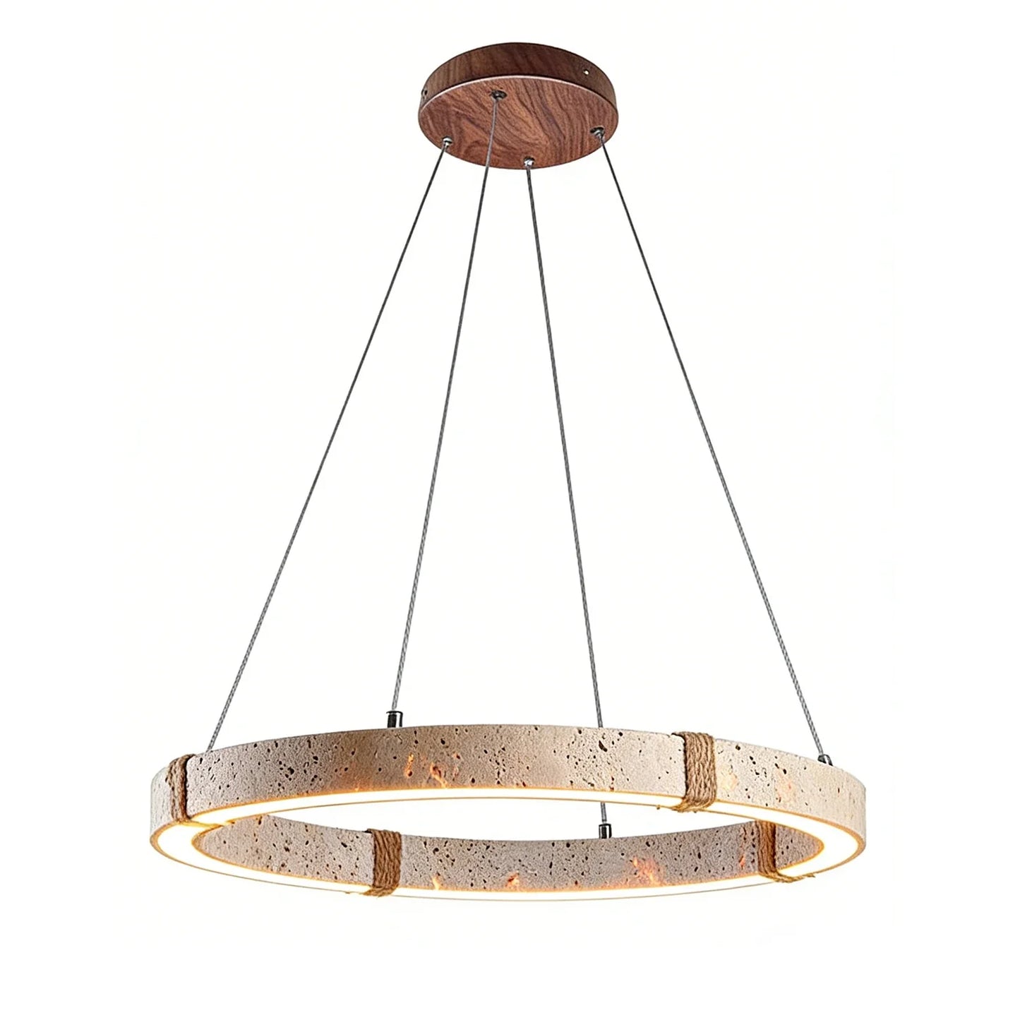 Ringor Minimalist Round Travertine Chandelier