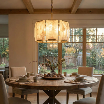 Round Alabaster Calcite Chandelier