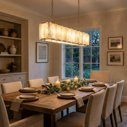 Round Alabaster Calcite Chandelier