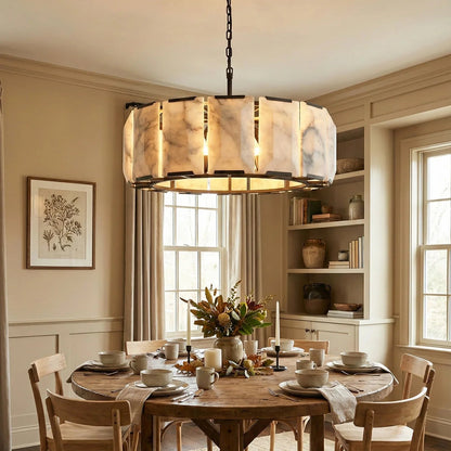 Round Alabaster Calcite Chandelier