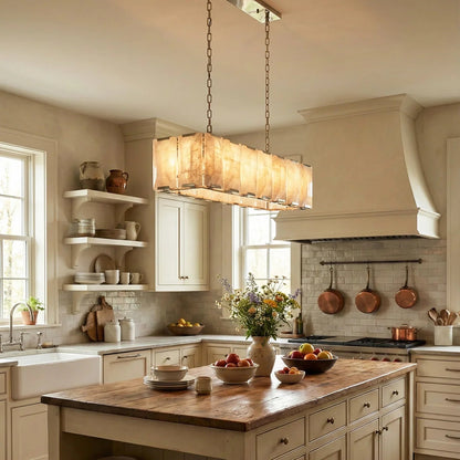 Round Alabaster Calcite Chandelier