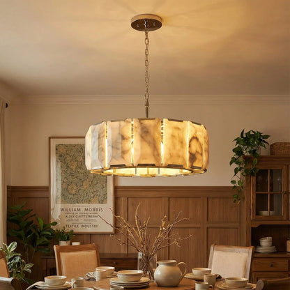 Round Alabaster Calcite Chandelier