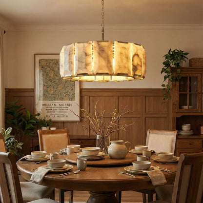 Round Alabaster Calcite Chandelier