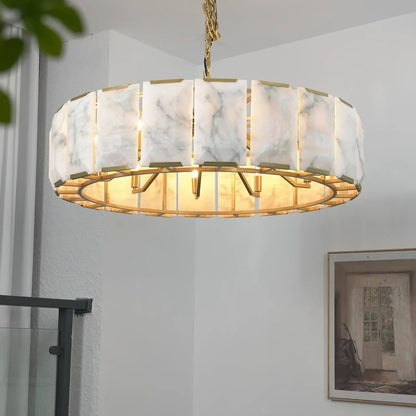 Round Alabaster Calcite Chandelier