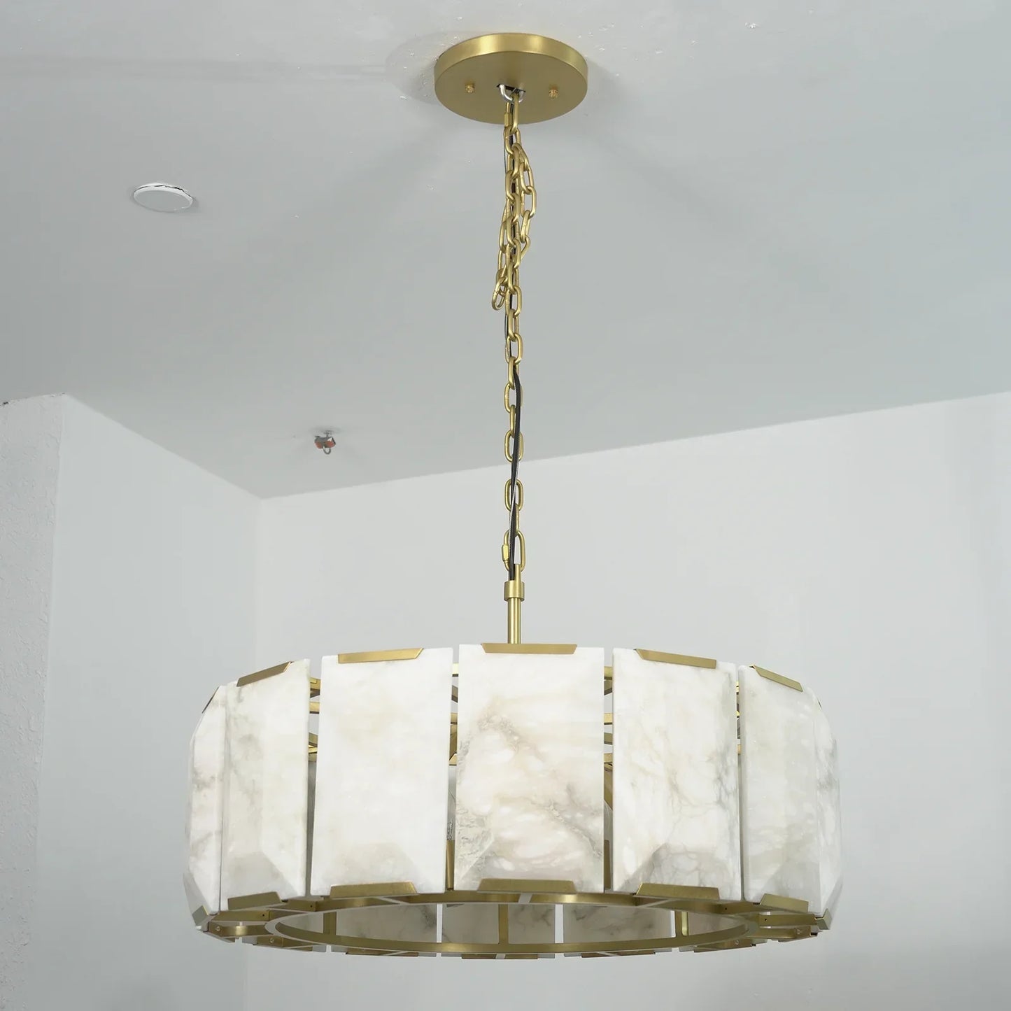 Round Alabaster Calcite Chandelier