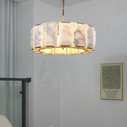 Round Alabaster Calcite Chandelier