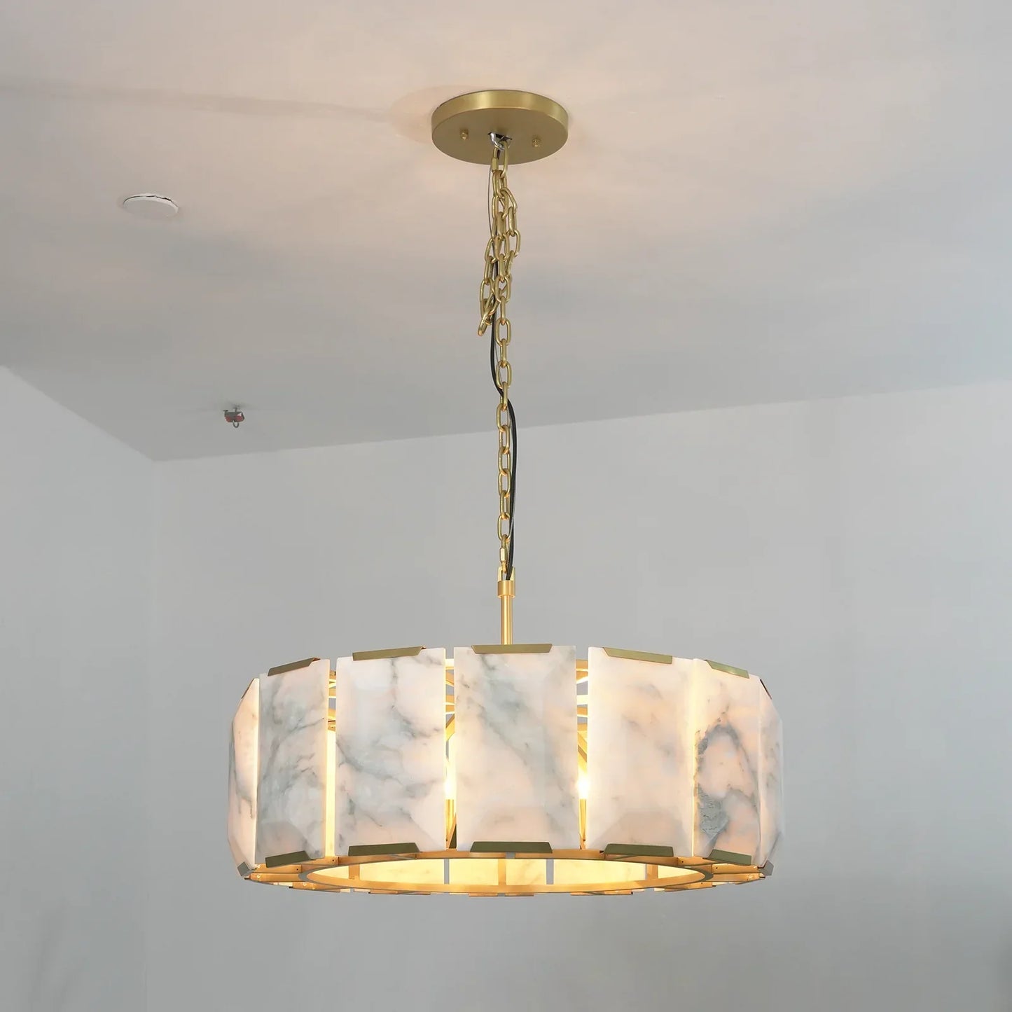 Round Alabaster Calcite Chandelier