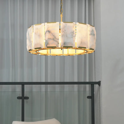 Round Alabaster Calcite Chandelier