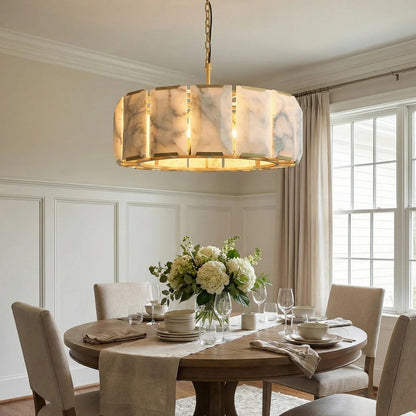 Round Alabaster Calcite Chandelier
