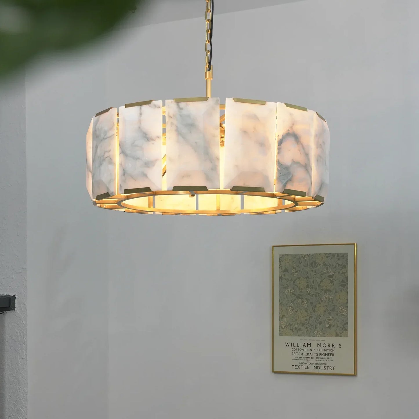 Round Alabaster Calcite Chandelier