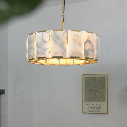 Round Alabaster Calcite Chandelier