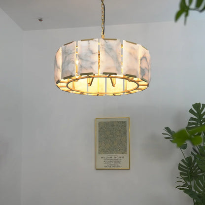 Round Alabaster Calcite Chandelier