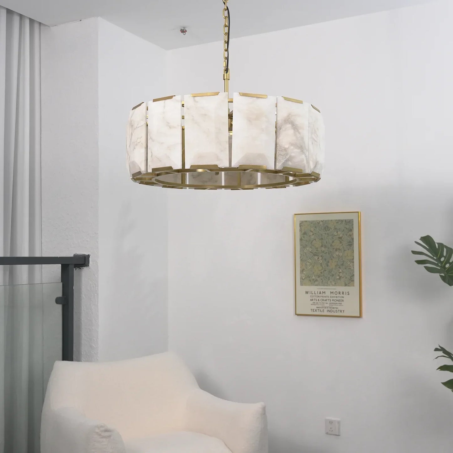 Round Alabaster Calcite Chandelier