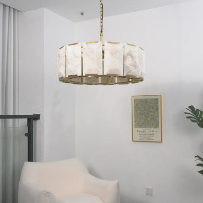 Round Alabaster Calcite Chandelier