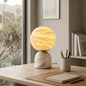 Round Alabaster Table Lamp