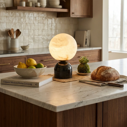 Round Alabaster Table Lamp