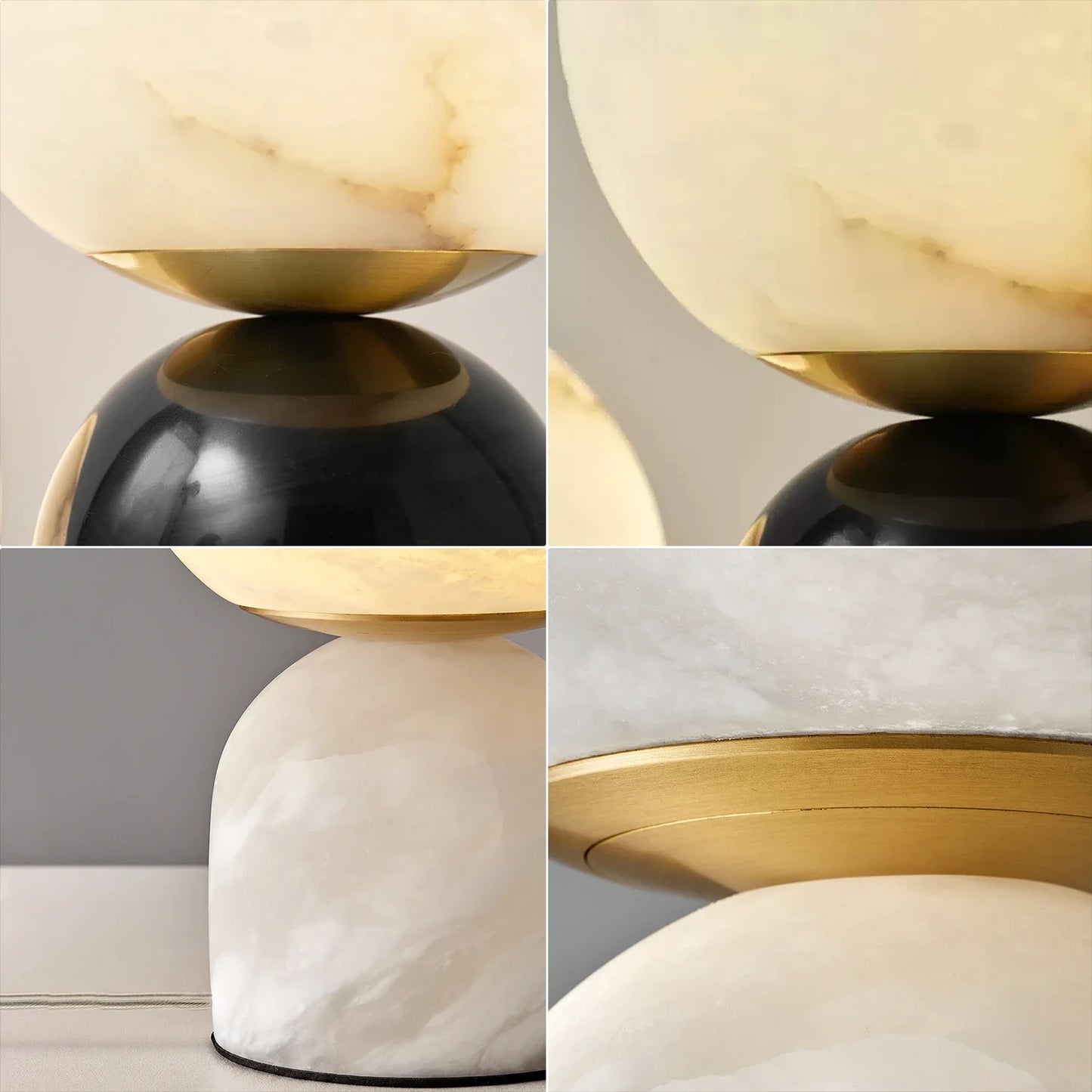 Round Alabaster Table Lamp