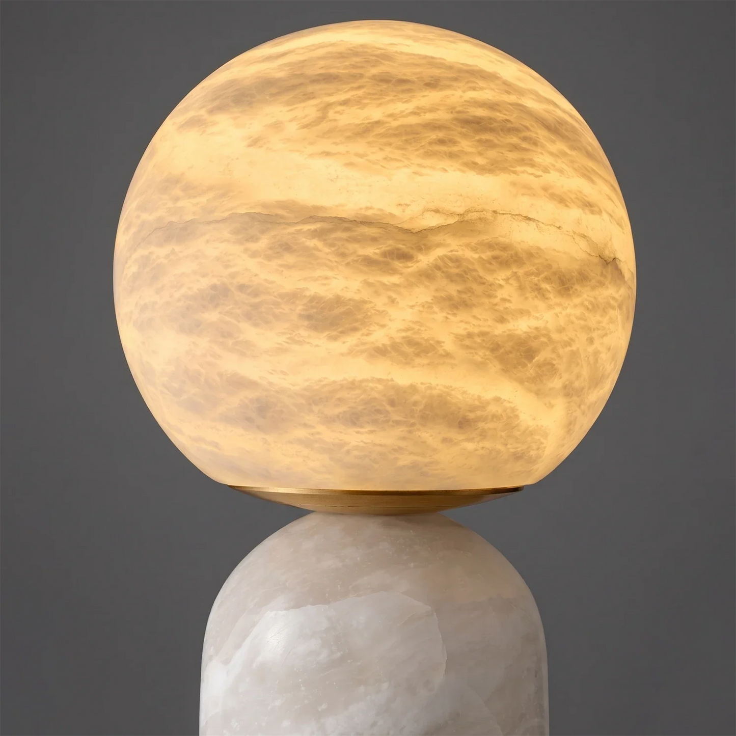 Round Alabaster Table Lamp