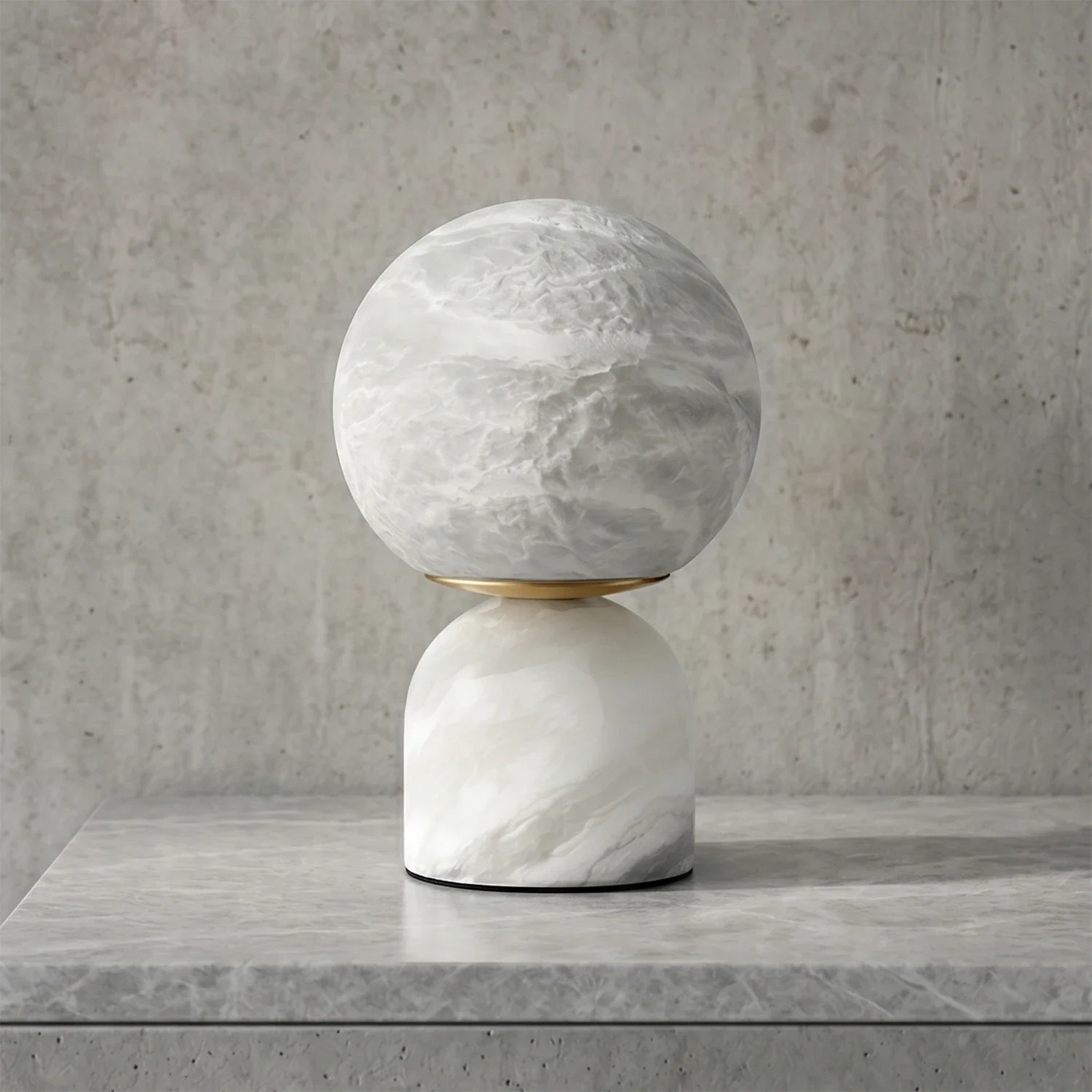 Round Alabaster Table Lamp