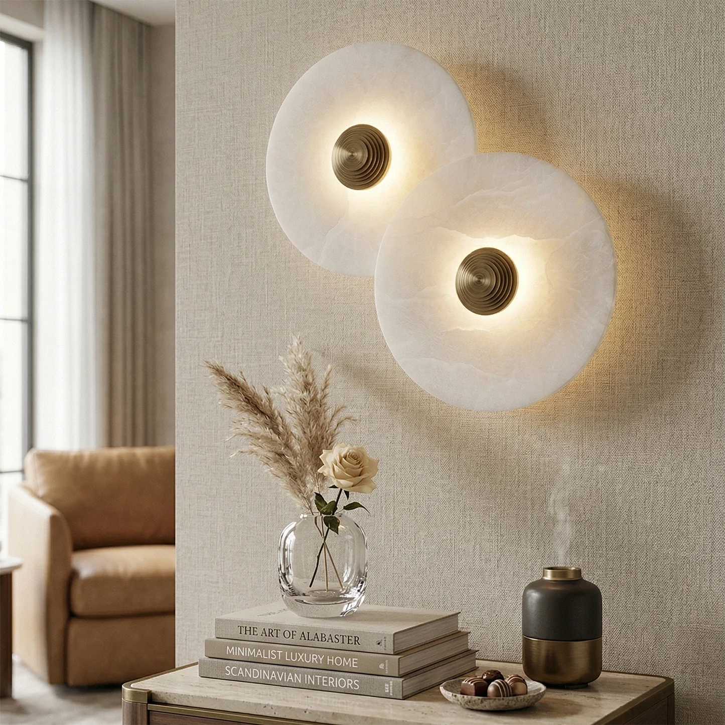 Round Alabaster Wall Lamp