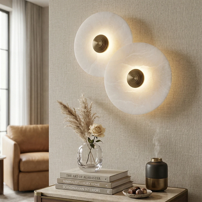 Round Alabaster Wall Lamp