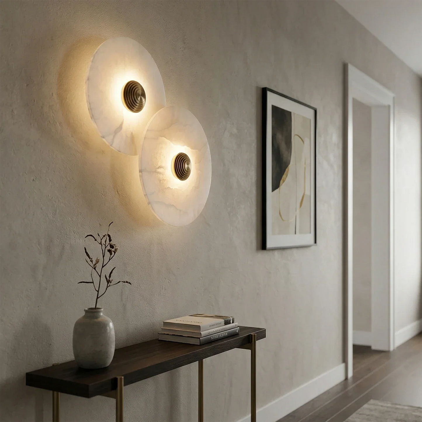 Round Alabaster Wall Lamp
