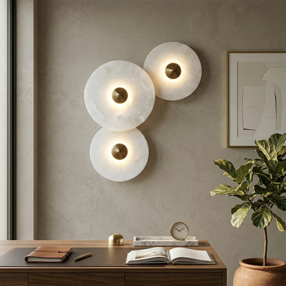 Round Alabaster Wall Lamp