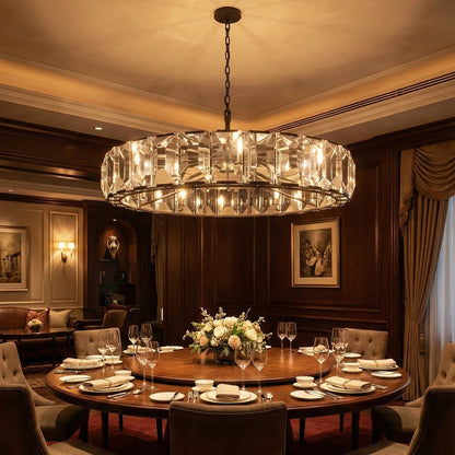 Round Crystal Calcite Chandelier