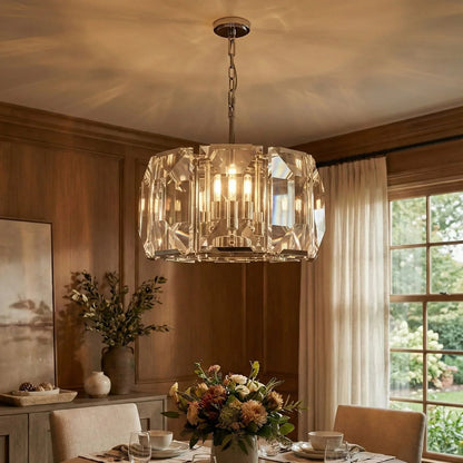 Round Crystal Calcite Chandelier