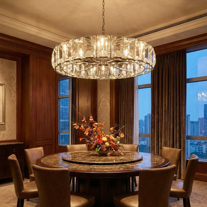 Round Crystal Calcite Chandelier
