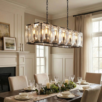 Round Crystal Calcite Chandelier
