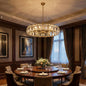 Round Crystal Calcite Chandelier