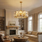 Round Crystal Calcite Chandelier
