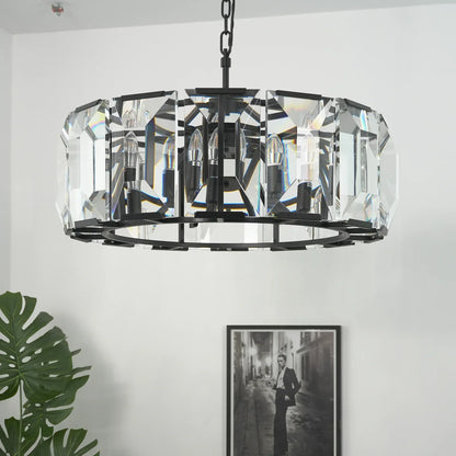 Round Crystal Calcite Chandelier
