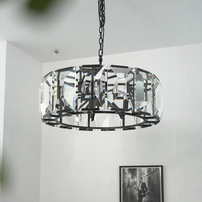 Round Crystal Calcite Chandelier
