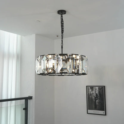 Round Crystal Calcite Chandelier