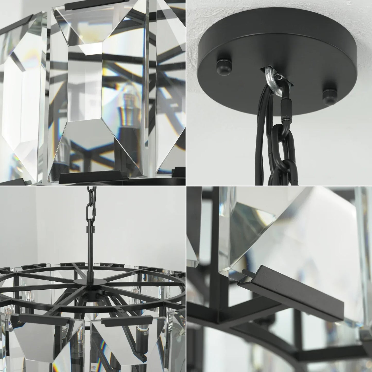 Round Crystal Calcite Chandelier