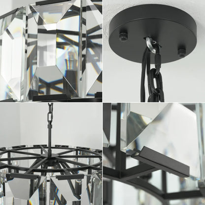 Round Crystal Calcite Chandelier