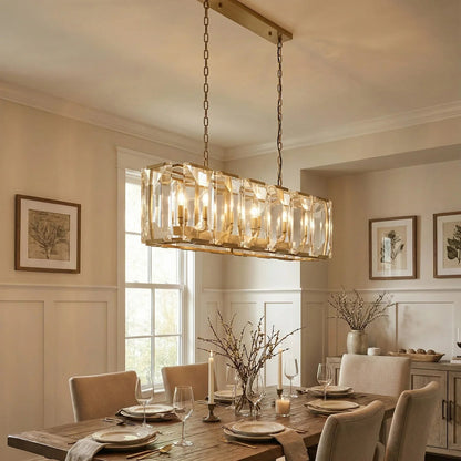Round Crystal Calcite Chandelier