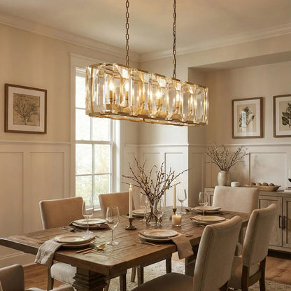 Round Crystal Calcite Chandelier