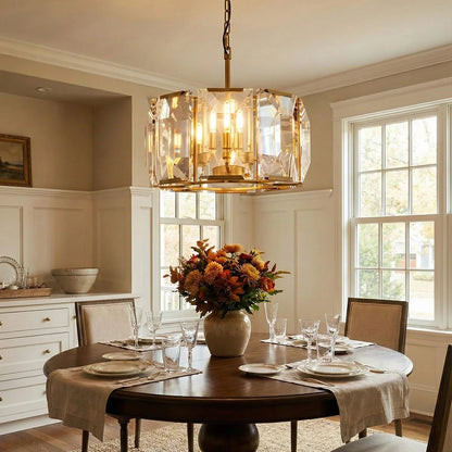 Round Crystal Calcite Chandelier