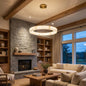 Round Ring Shaped Alabaster Chandelier