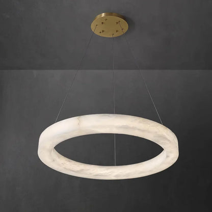 Round Ring Shaped Alabaster Chandelier